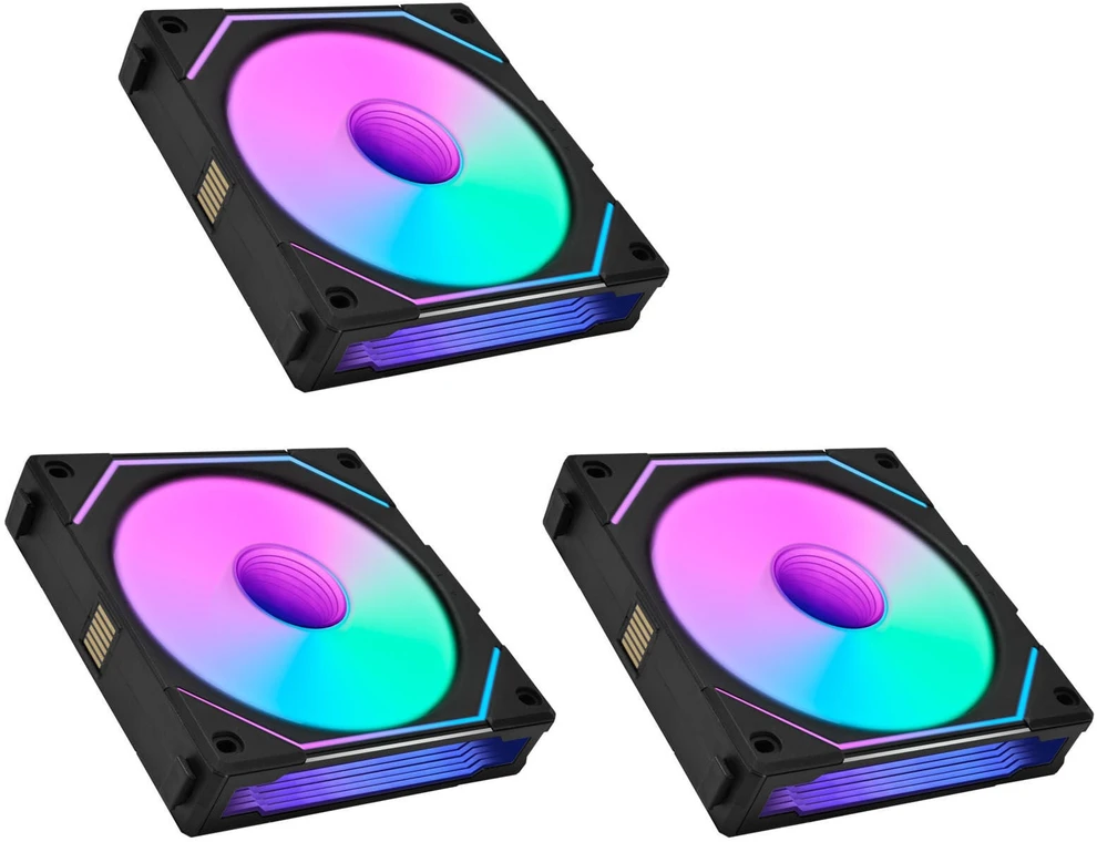 Lian Li UNI FAN SL-INF 120 ARGB Reverse Blade PWM Fan, 3-Pack Single Fans (Without Controller) - 120mm, Juodas