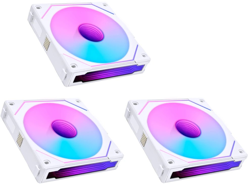 Lian Li UNI FAN SL-INF 120 ARGB Reverse Blade PWM Fan, 3-Pack Single Fans (Without Controller) - 120mm, Baltas