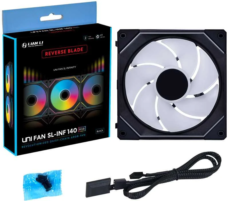 Lian Li UNI FAN SL-INF 140 ARGB Reverse Blade PWM Fan - 140mm, juodas
