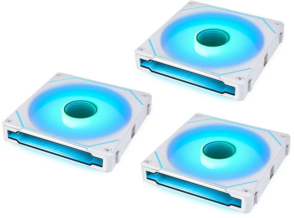 Lian Li UNI FAN SL-INF 140 ARGB Reverse Blade PWM Fan, Pack of 3 Single Fans (Without Controller) - 140mm, Baltas
