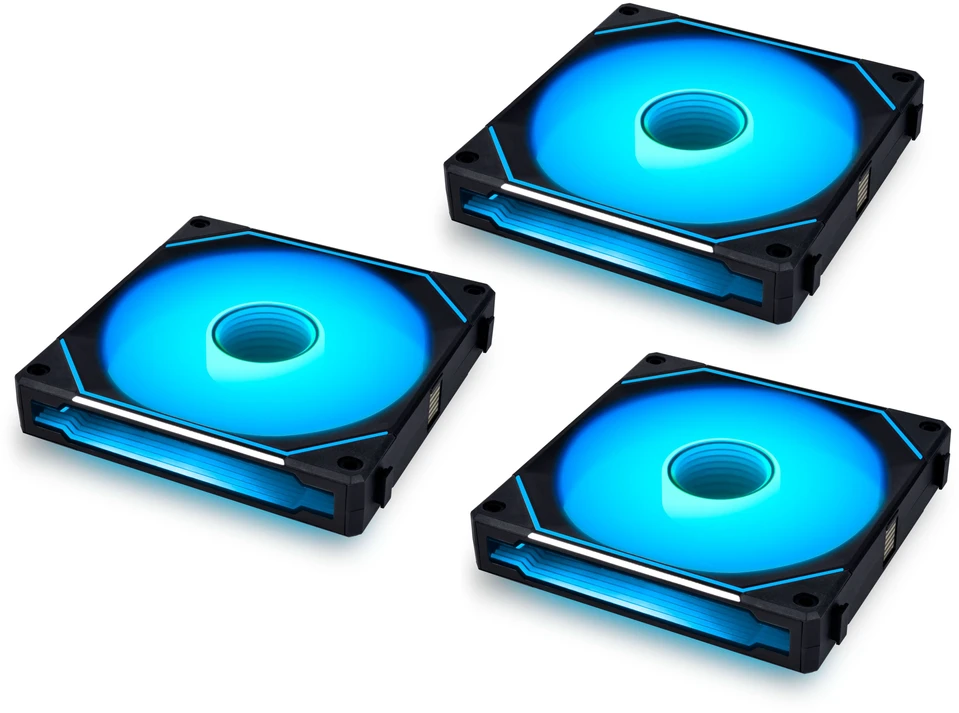 Lian Li UNI FAN SL-INF 140 ARGB Reverse Blade PWM Fan, 3-Pack Single Fans (Without Controller) - 140mm, Juodas