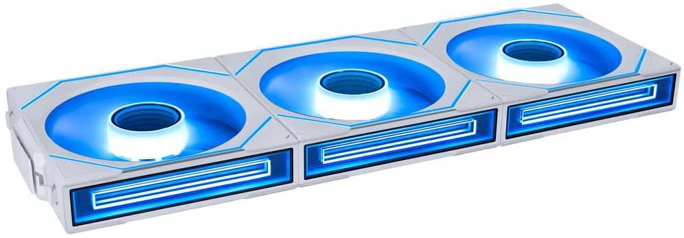 Lian Li UNI FAN SL-INF Wireless korpuso ventiliatorius, ARGB, PWM – 3er-Pack, su valdikliu Reverse-Blade, 120mm, baltos spalvos