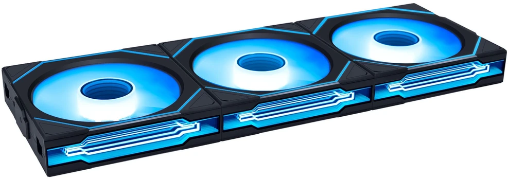 Lian Li UNI FAN SL-INF Wireless korpuso ventiliatorius, ARGB, PWM – 3er-Pack, su valdikliu Reverse-Blade, 120mm, juodos spalvos