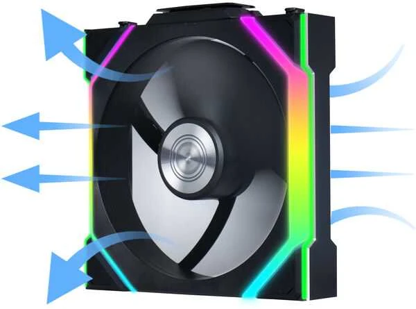 Lian Li UNI FAN SL Wireless ARGB PWM korpuso ventiliatorius – Reverse Blade, 120 mm, juodos spalvos