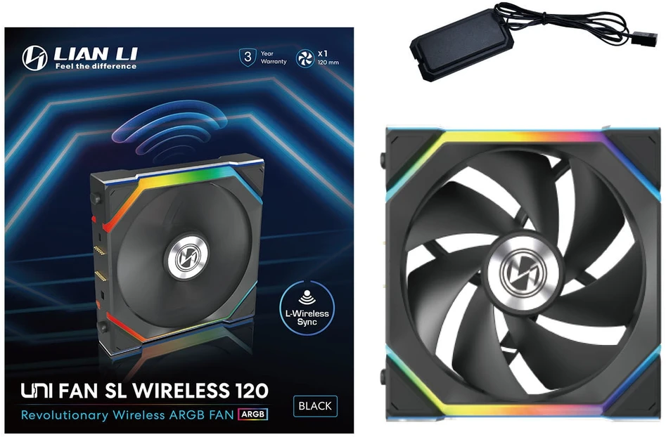 Lian Li UNI FAN SL belaidis ARGB PWM ventiliatorius - 120 mm, juoda