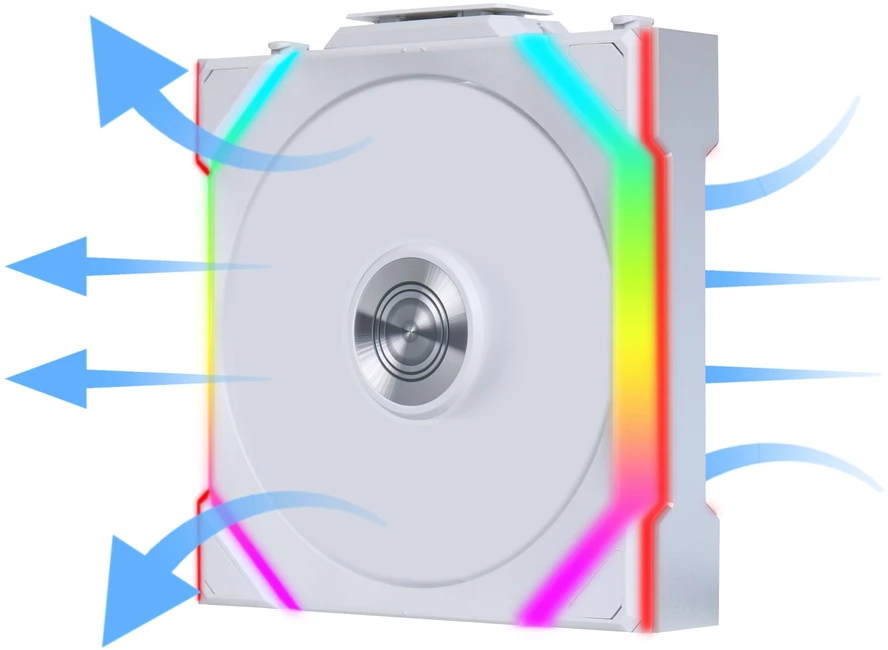 Lian Li UNI FAN SL Wireless ARGB PWM korpuso ventiliatorius, 3er-Pack su valdikliu- Reverse Blade, 120 mm, baltos spalvos