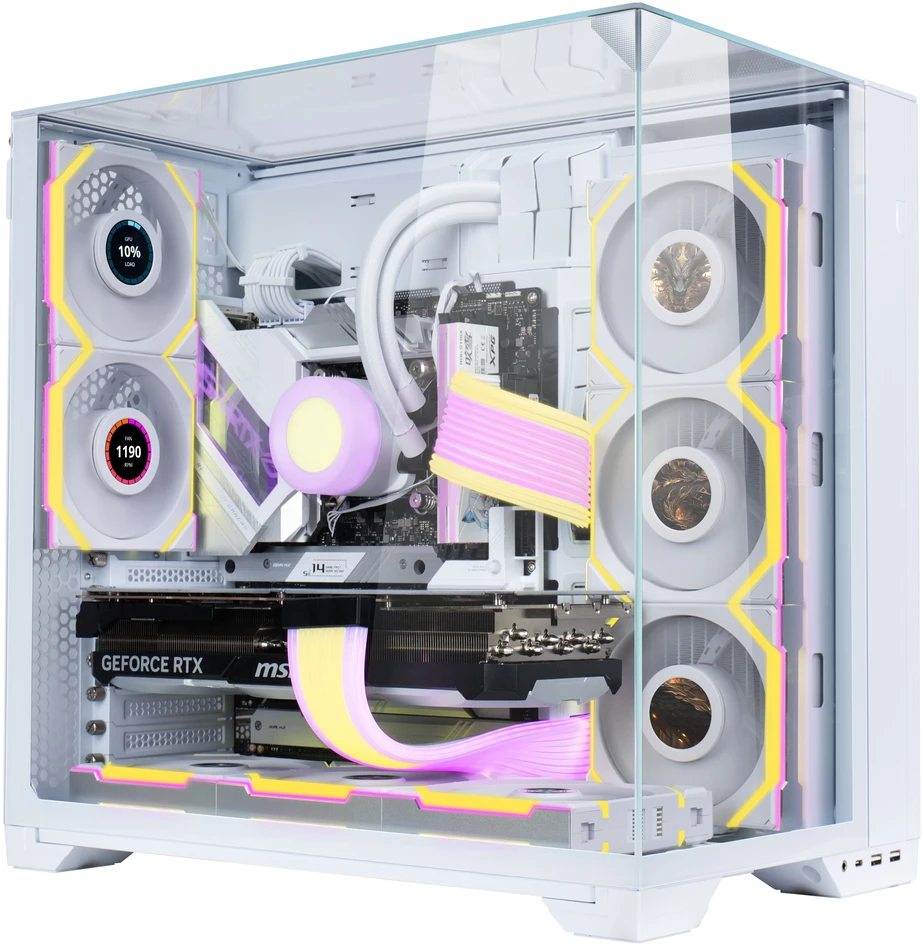Lian Li UNI FAN SL Wireless LCD korpuso ventiliatorius, ARGB, PWM, 3er-Pack su valdikliu- 120 mm, baltos spalvos