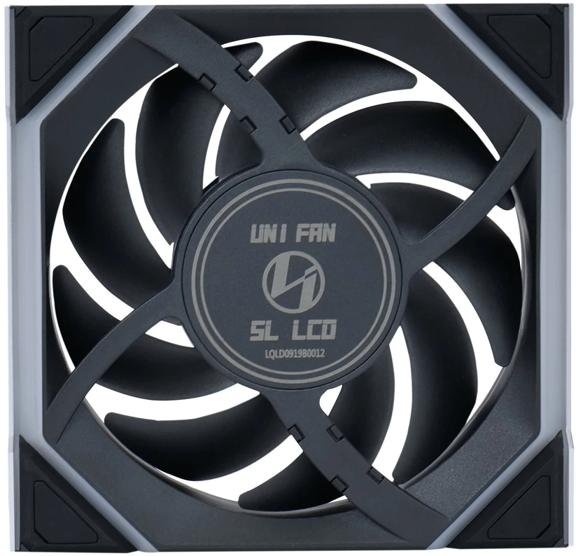 Lian Li UNI FAN SL Wireless LCD korpuso ventiliatorius, ARGB, PWM, 3er-Pack su valdikliu- Reverse Blade, 120 mm, juodos spalvos