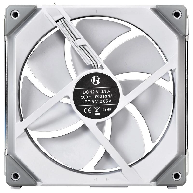 Lian Li UNI FAN SL140 ARGB PWM ventiliatorius, 2 pak. + valdiklis - 140mm, balta