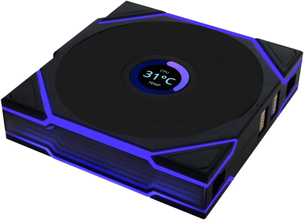 Lian Li UNI FAN TL Wireless LCD korpuso ventiliatorius, ARGB, PWM, 3er-Pack su valdikliu- 120 mm, juodos spalvos