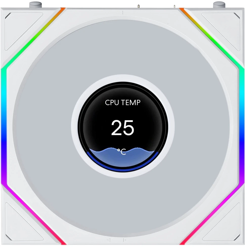 Ventiliatorius Lian Li UNI FAN TL LCD FLEX Wireless 120, 3 vnt. rinkinys, balta (12TLLCD1F3W)