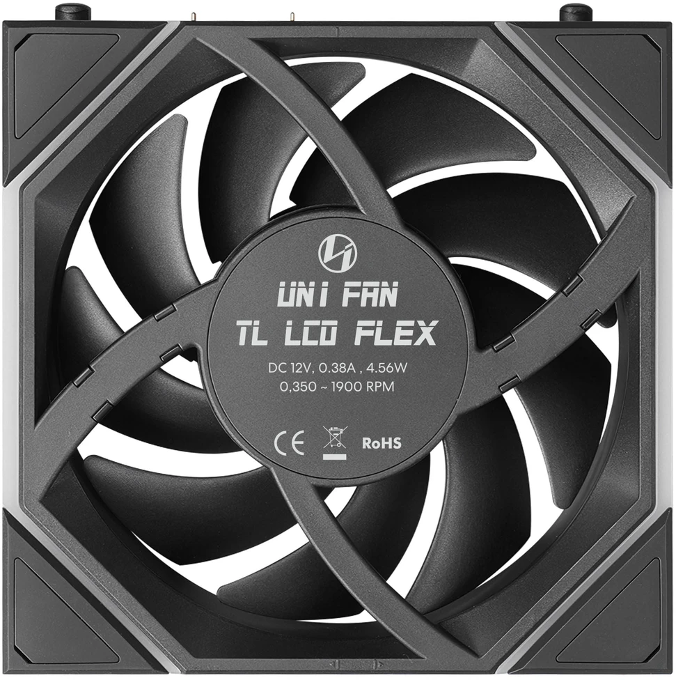 Wentylator Lian Li Wentylatory Uni Fan TL LCD Flex Wireless ARGB PWM Reverse Blade 120mm Juodas (G9F.12RTLLCD1F1B.00)