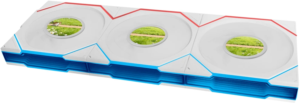 Ventiliatorius Lian Li UNI FAN TL LCD FLEX Wireless 120 Reverse Blade, 3 vnt. rinkinys, balta (12RTLLCD1F3W)