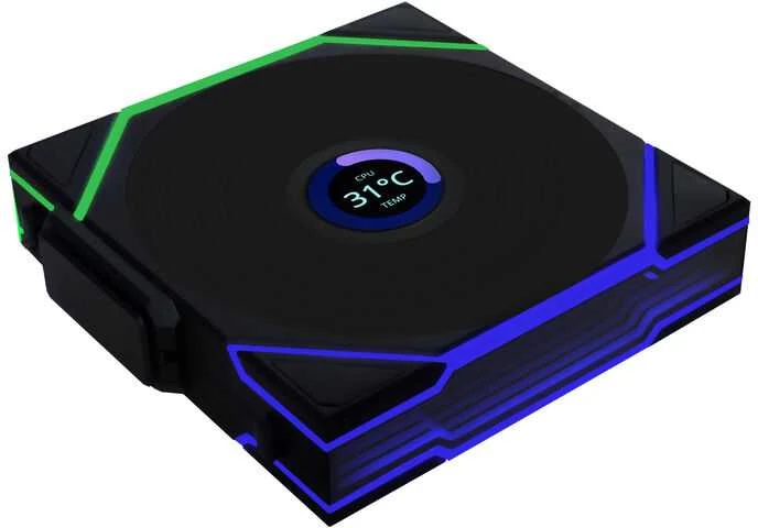 Lian Li UNI FAN TL Wireless LCD korpuso ventiliatorius, ARGB, PWM, 3er-Pack su valdikliu- 120 mm, juodos spalvos