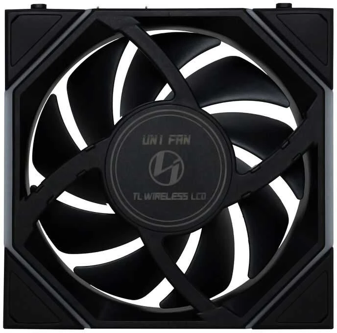 Lian Li UNI FAN TL Wireless LCD korpuso ventiliatorius, ARGB, PWM – Reverse Blade, 120mm, juodos spalvos