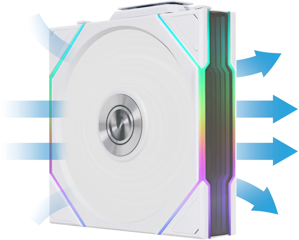 Lian Li UNI FAN TL Wireless korpuso ventiliatorius, ARGB, PWM, 3er-Pack – 120 mm, baltos spalvos