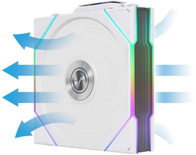 Lian Li UNI FAN TL Wireless korpuso ventiliatorius, ARGB, PWM – Reverse Blade, 120mm, baltos spalvos