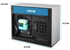 Lian Li x DAN Cases A4-H2O PC Case, Mini Case, Mini-ITX, PCIe 5.0 Riser – Sidabrinis