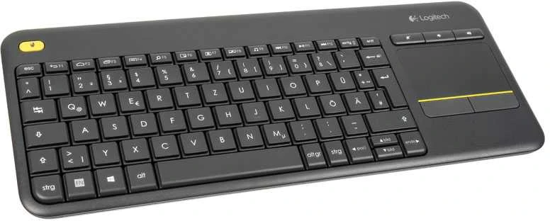 Belaidė klaviatūra Logitech K400 Plus su jutikliniu kilimėliu, DE išdėstymas, Juoda