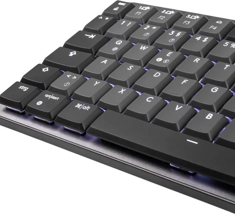 Belaidė klaviatūra Logitech MX MECHANICAL, išdėstymas: Vokiečių (Qwertz), "Linear", pilkos spalvos