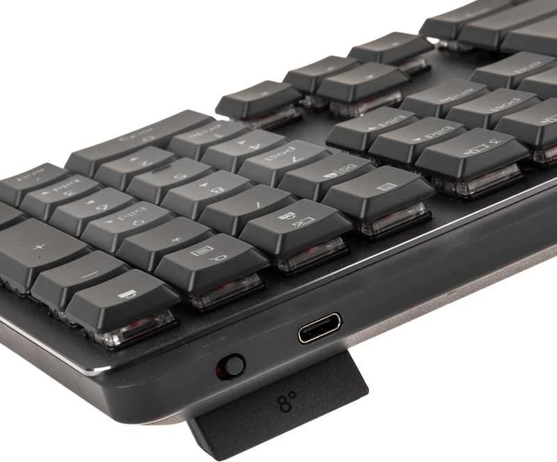 Belaidė klaviatūra Logitech MX MECHANICAL, išdėstymas: Vokiečių (Qwertz), "Linear", pilkos spalvos