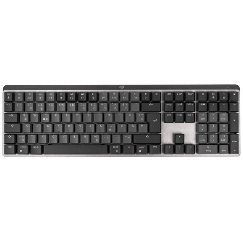 Belaidė klaviatūra Logitech MX MECHANICAL, išdėstymas: Vokiečių (Qwertz), "Linear", pilkos spalvos