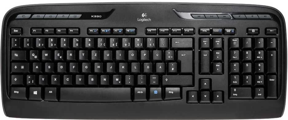 Logitech MK330 klaviatūra Radijo dažnio belaidė QWERTZ Vokiečių Juoda