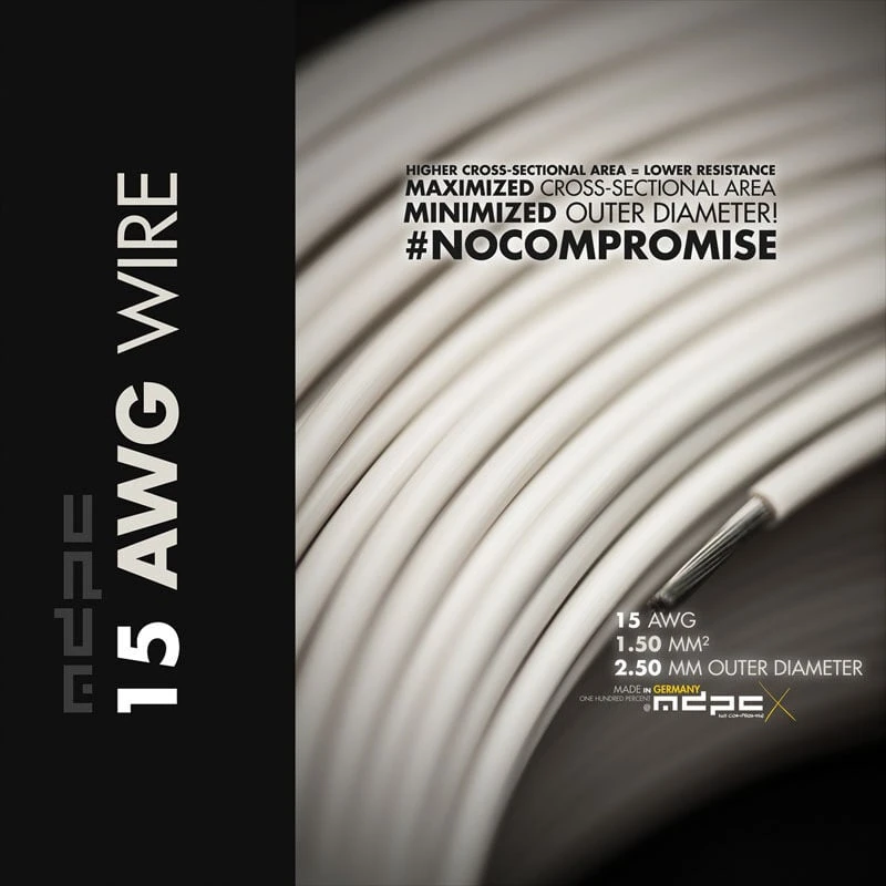 MDPC-X Switching Wire 15-AWG Kreminis-Baltas, 1m