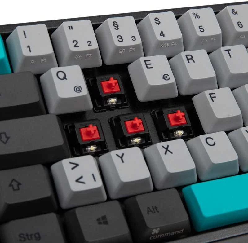 Mechaninė klaviatūra Ducky MIYA Pro Moonlight TKL, PBT, MX Raudona, DE išdėstymas