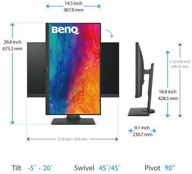 Monitorius BENQ PD2705Q, 27", IPS, 2560 x 1440, 5 ms, 60 Hz