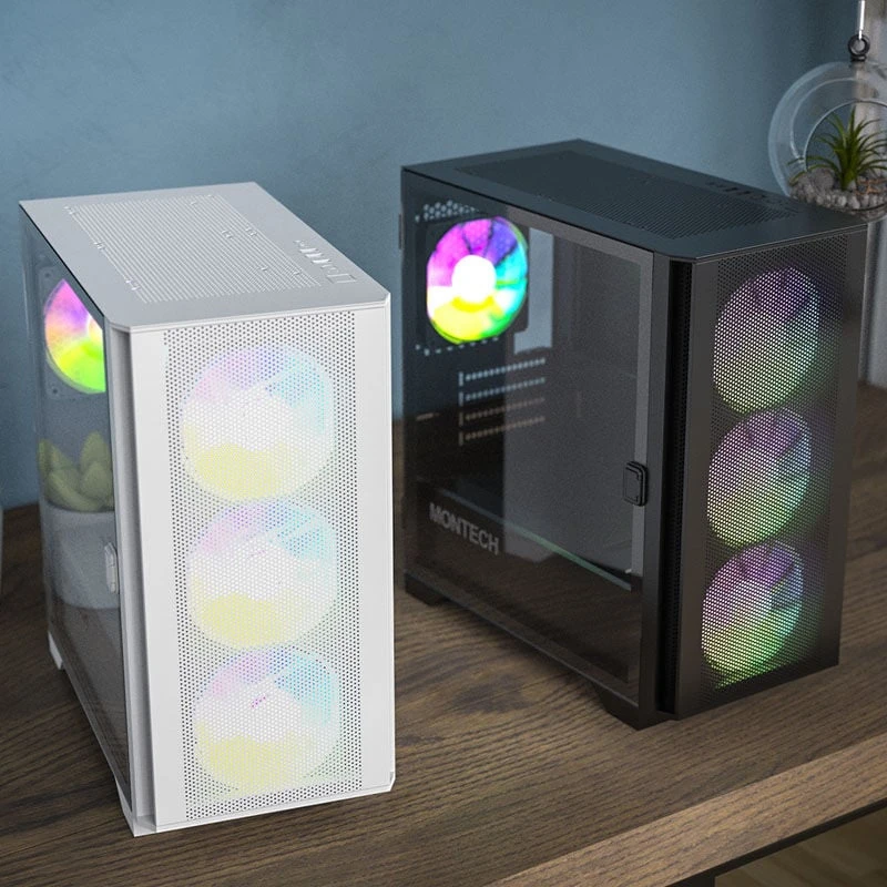 Montech AIR 100 ARGB, Micro-ATX, Tempered Glass – baltos spalvos