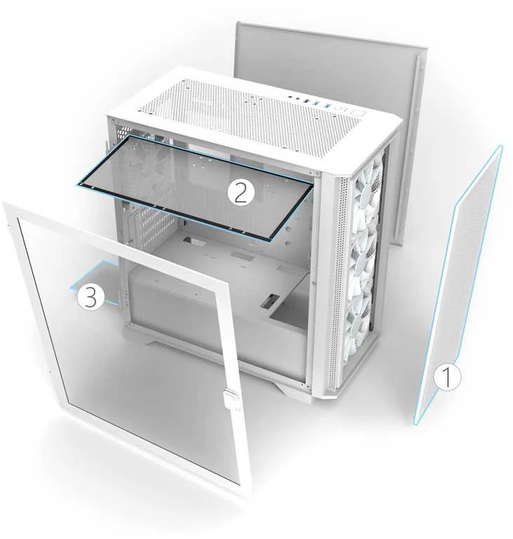 Montech AIR 100 ARGB, Micro-ATX, Tempered Glass – baltos spalvos
