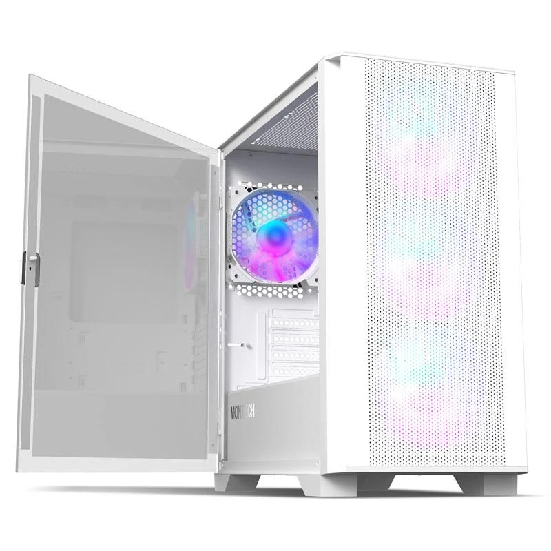 Montech AIR 100 ARGB, Micro-ATX, Tempered Glass – baltos spalvos