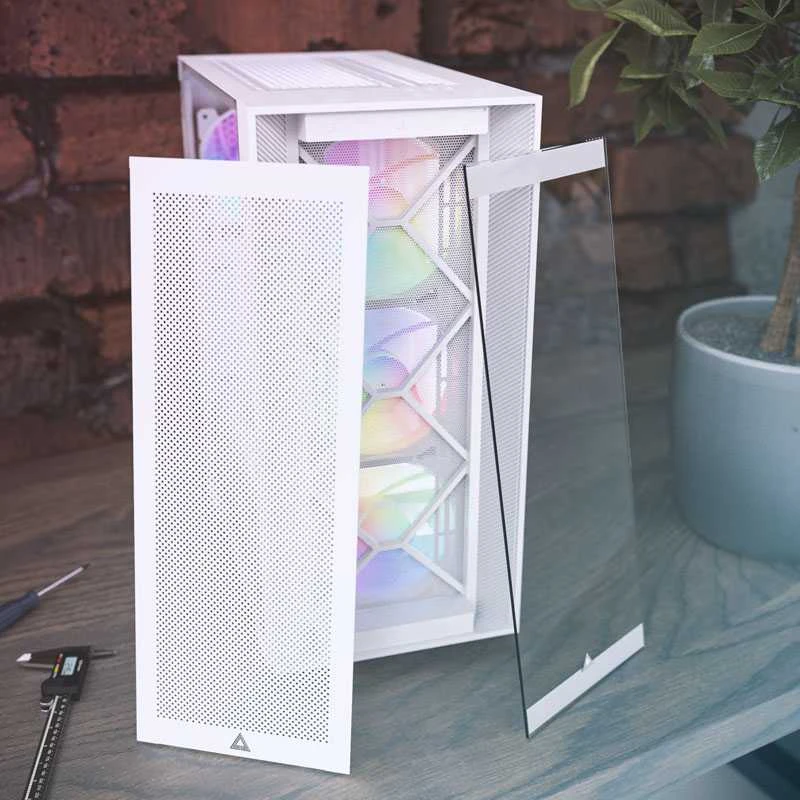 Montech AIR 1000 Premium, Midi-Tower, Tempered Glass - baltos spalvos