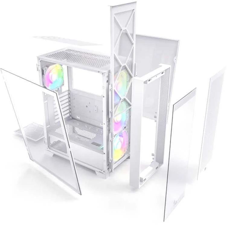 Montech AIR 1000 Premium, Midi-Tower, Tempered Glass - baltos spalvos