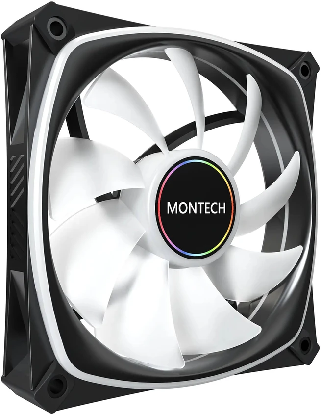 „Montech AX120 PRO PWM“ ventiliatorius, ARGB®, 3 vnt. pakuotėje, 120 mm, juodas