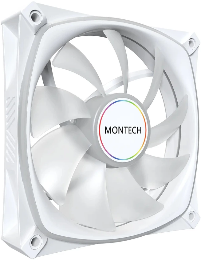 „Montech AX120 PRO PWM“ ventiliatorius, DRGB × 120 mm, baltas