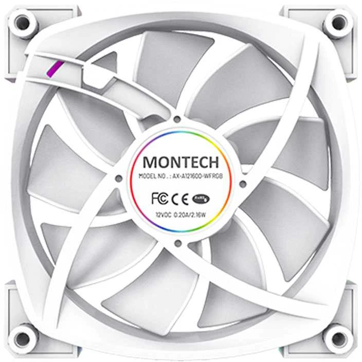 Montech AX120 PWM ARGB korpuso ventiliatorius – 120mm, baltos spalvos