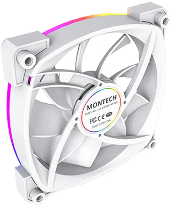 Montech AX120 PWM ARGB korpuso ventiliatorius – 120mm, baltos spalvos