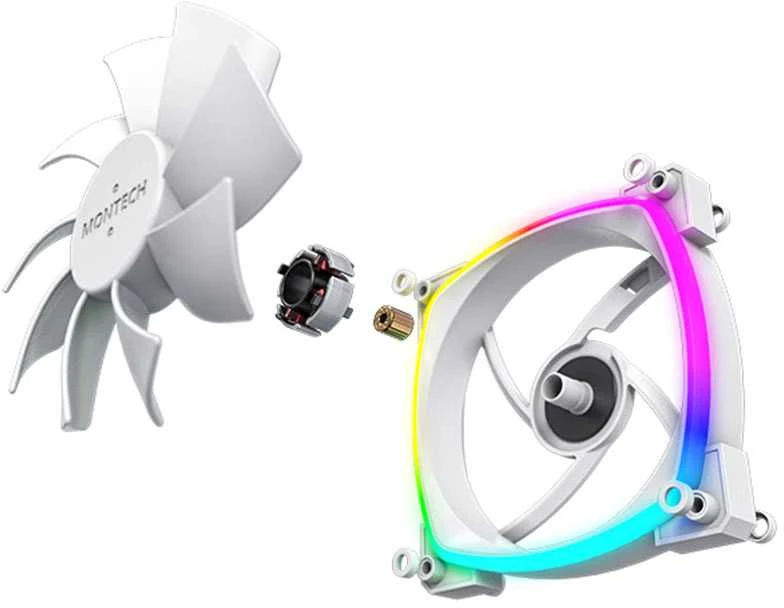 Montech AX120 PWM ARGB korpuso ventiliatorius – 120mm, baltos spalvos