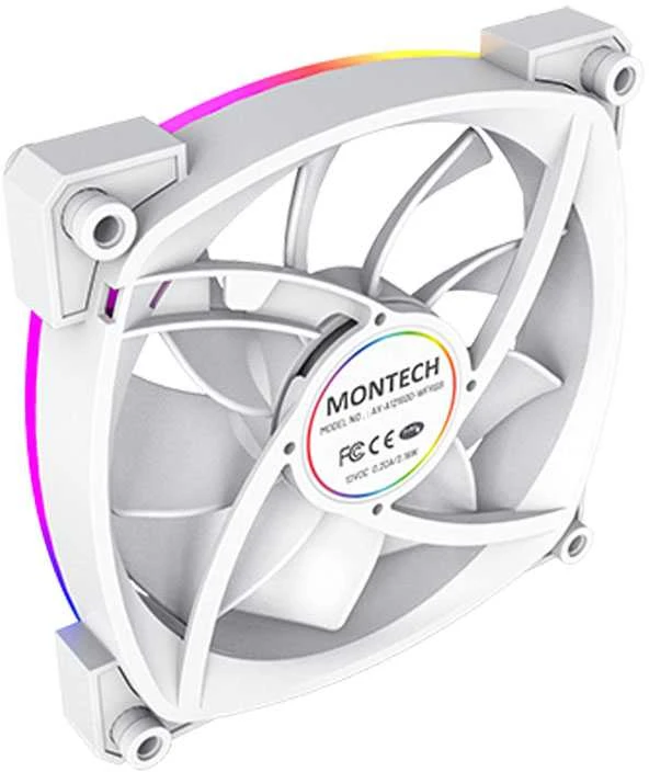 Montech AX120 baltas ARGB ventiliatorius su technine informacija