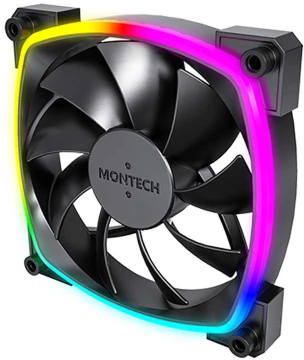 Montech AX120 ARGB ventiliatorius: kampinis vaizdas