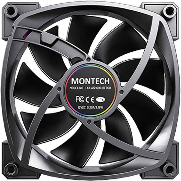 Montech AX120 PWM ARGB korpuso ventiliatorius – 120mm, juodos spalvos