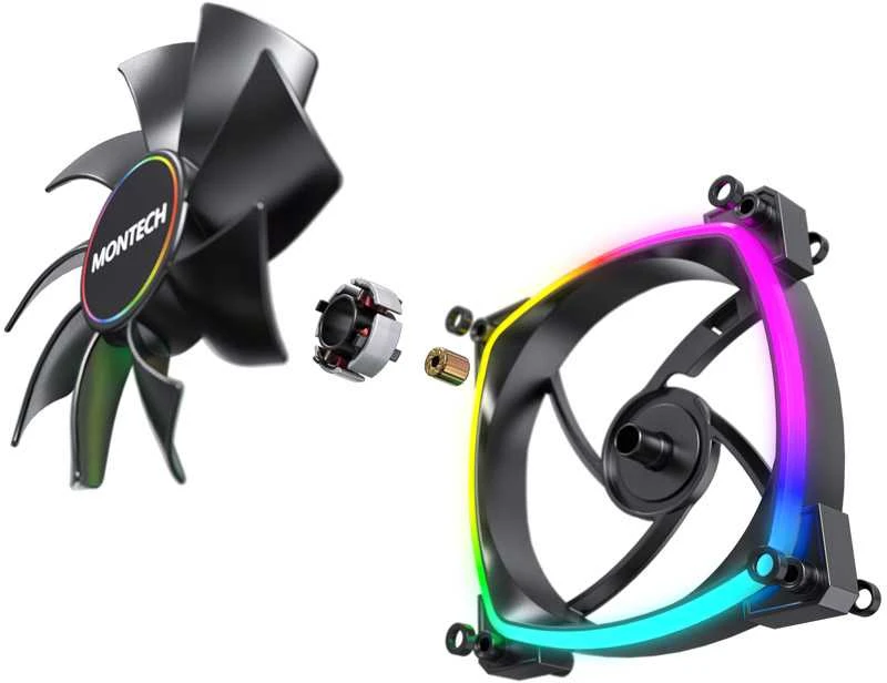 Montech AX140 PWM ARGB korpuso ventiliatorius – 140mm, juodos spalvos
