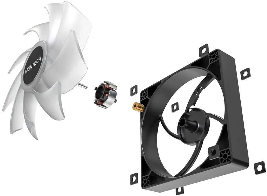 Montech GF120 PWM ARGB korpuso ventiliatorius, 3er Pack – 120mm, juodos spalvos