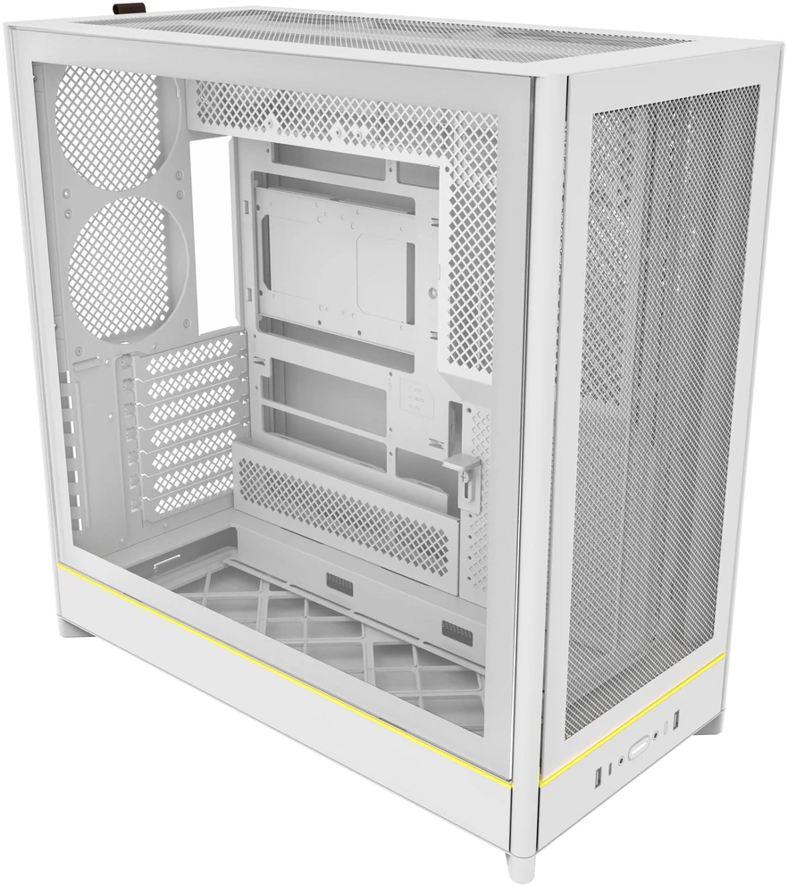 Montech HS01 PC-kompiuterio korpusas, Midi-Tower, ATX, aRGB, Tempered Glass – baltos spalvos