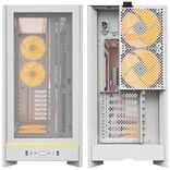Montech HS01 PRO PC-kompiuterio korpusas, Midi-Tower, ATX, aRGB, Tempered Glass – baltos spalvos
