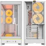 Montech HS02 PRO PC-kompiuterio korpusas, Midi-Tower, ATX, Tempered Glass, ARGB – baltos spalvos