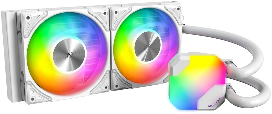 „Montech Hyper Flow ARGB AIO“ vandens aušinimas, baltos spalvos - 240 mm