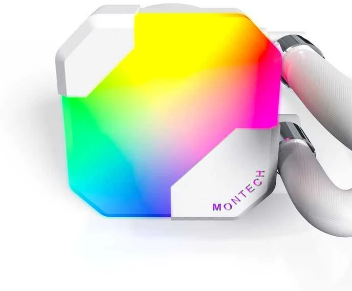 „Montech Hyper Flow ARGB AIO“ vandens aušinimas, baltos spalvos - 240 mm